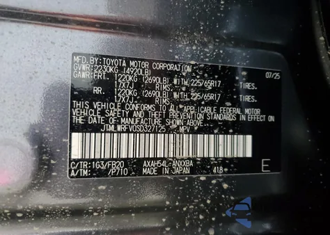 2025 Toyota Rav4 Le из США, поврежденный, VIN JTMLWRFV0SD327125